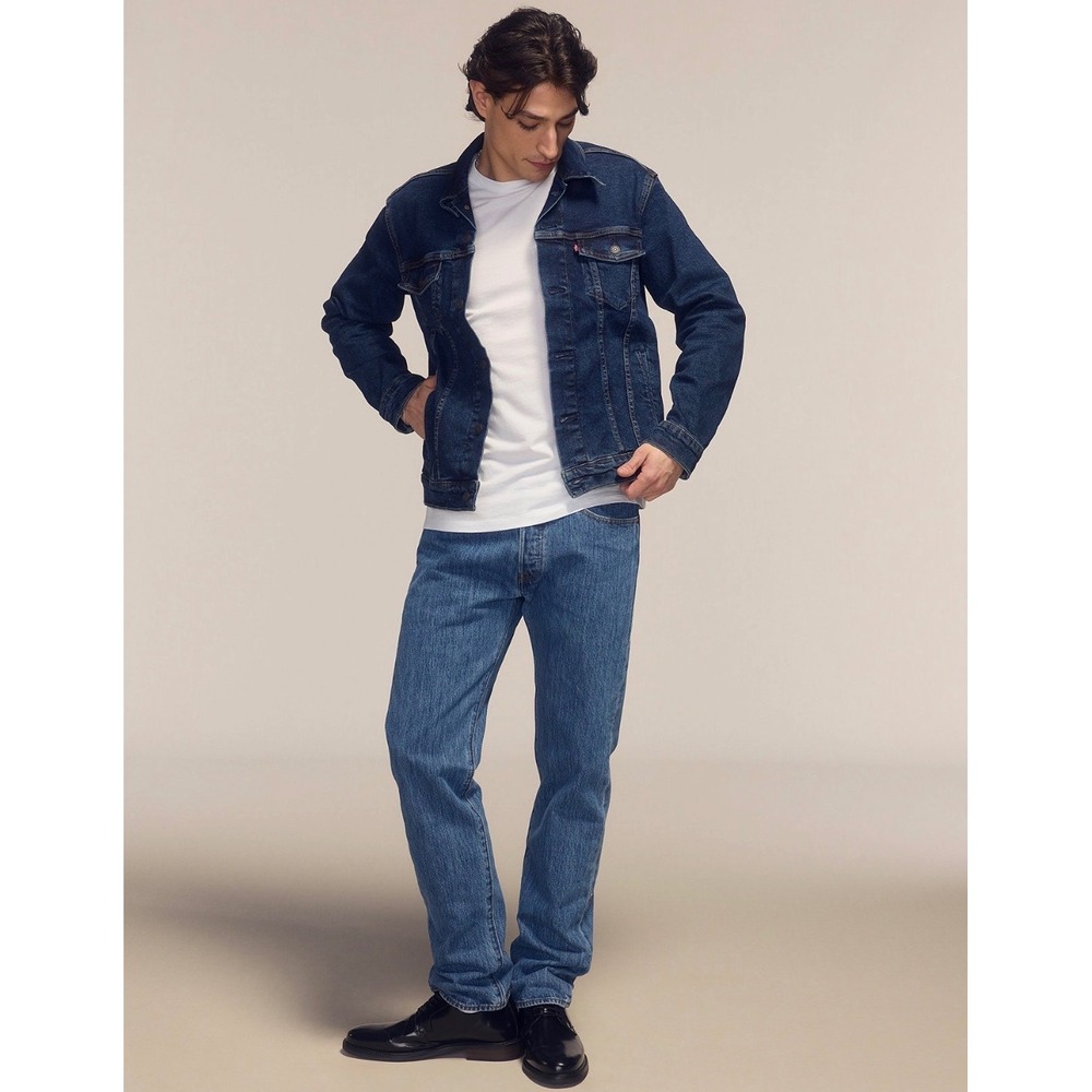 Levi's 501 Original Fit Button Fly Jeans Men's 36x34 Light Wash Straight Leg‎